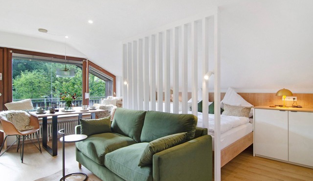 Studio Apartment 'Schönwald-Nest' with Forest View, Pool, Balcony & Wi-Fi