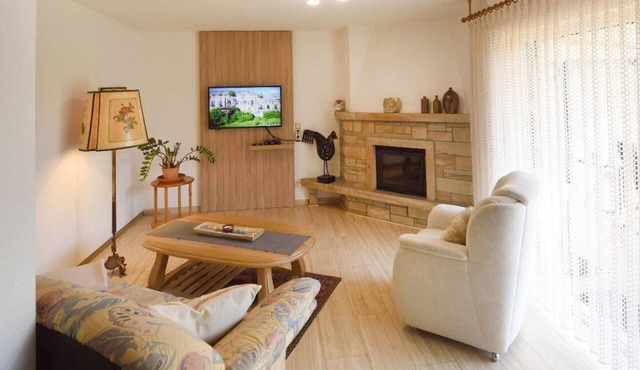 Vacation home with garden, terrace and fireplace