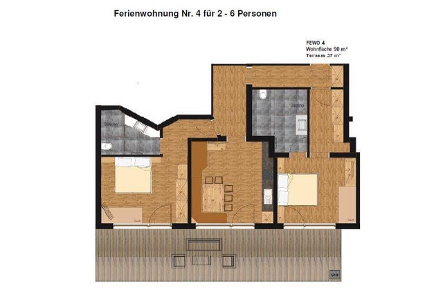 90 m² Apartment ∙ 2 bedrooms ∙ 6 guests