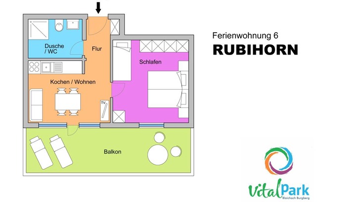Burgberg Apartment | 30 m² Apartment ∙ 1 bedroom ∙ 2 guests