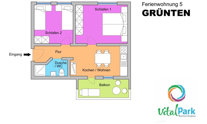 Burgberg Apartment | 33 m² Apartment ∙ 2 bedrooms ∙ 4 guests